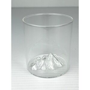 Three Sisters Mountain Range 3D Topographical Whiskey Rocks Glass Clear Glass